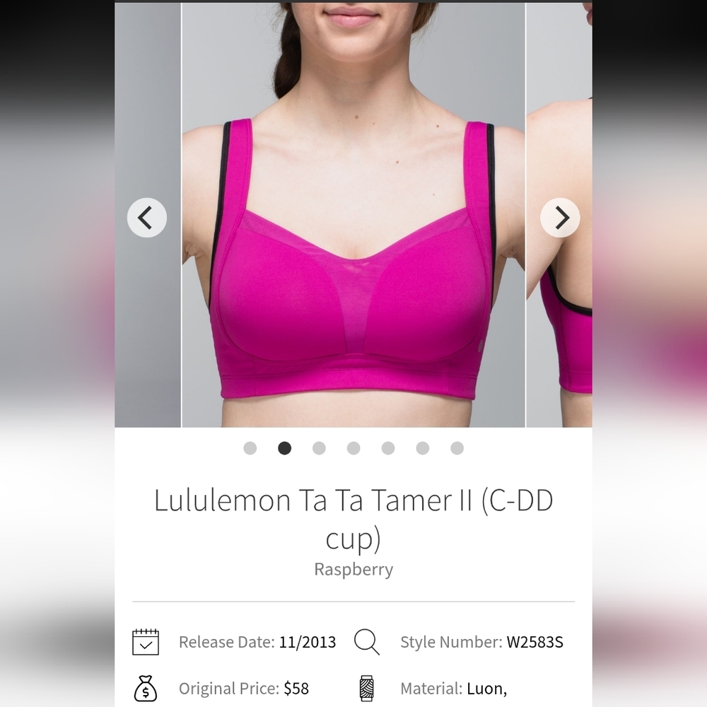 lululemon athletica Raspberry Sports Bra